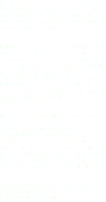 In tale sezione sono riportate in forma semplificata, per singolo intervento, le istruzioni da seguire per compilare la richiesta di incentivo da parte di soggetti privati, imprese e pubbliche amministrazioni. In linea con il processo di semplificazione avviato dal GSE per supportare gli operatori, è online la nuova sezione web “Conto Termico > Interventi incentivabili" nella quale sono riportate in forma semplificata, per singolo intervento, le istruzioni da seguire per compilare la richiesta di incentivo da parte di soggetti privati, imprese e Pubbliche Amministrazioni. Nella sezione, oltre alle procedure per registrarsi all'Area Clienti del GSE e accedere all'applicazione web “Portaltermico", sono specificate, per singolo intervento, le informazioni preliminari di cui disporre per compilare la richiesta di incentivo (dati sull'immobile; informazioni pre/post intervento), la documentazione da allegare e il relativo estratto delle Regole Applicative. https://www.gse.it/servizi-per-te/efficienza-energetica/conto-termico/interventi-incentivabili